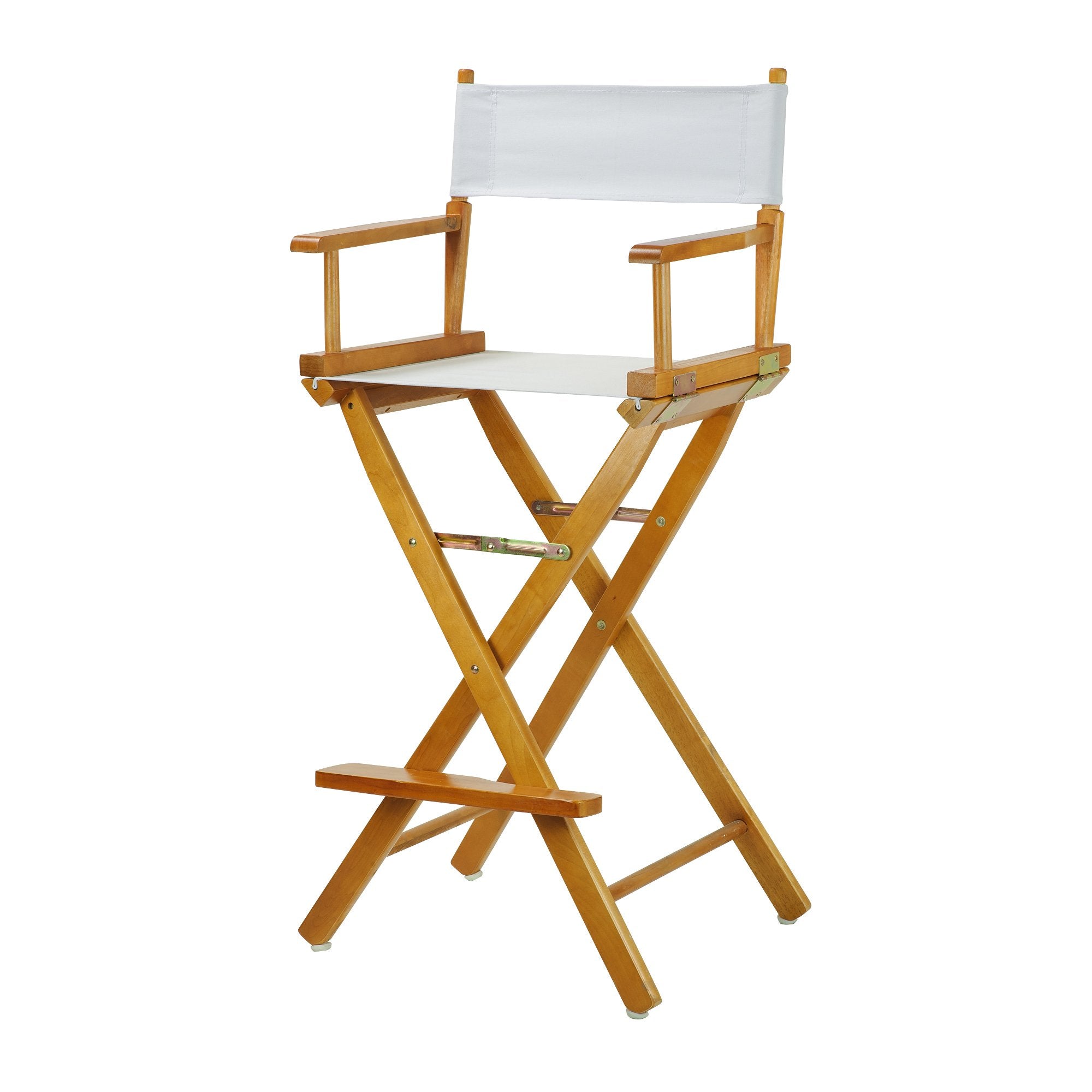 30 Directors Chair Honey Oak Frame-White Canvas"