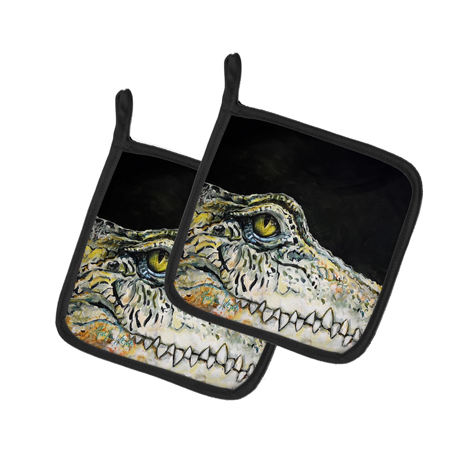 Bite Me Alligator Pair of Pot Holders
