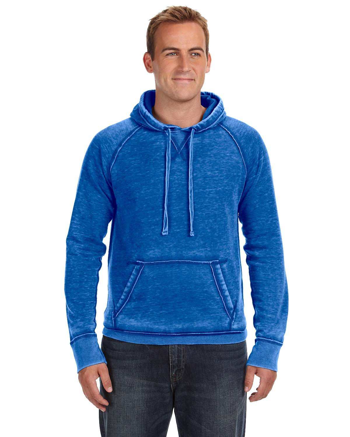 J. America Vintage Zen Fleece Hooded Sweatshirt - Royal, L
