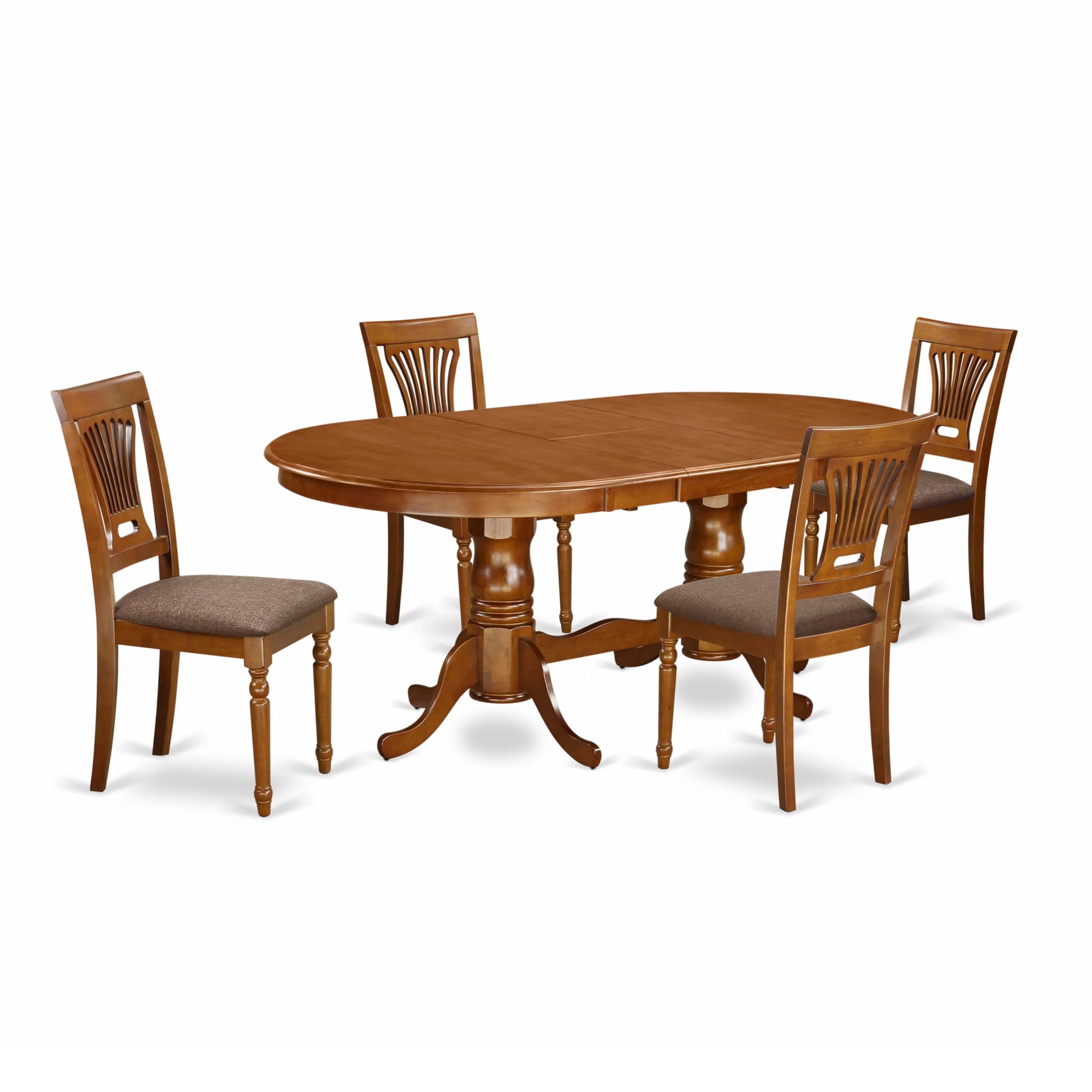 PLAI5-SBR-C 5 PC Dining set-Dining Table plus 4 Kitchen Dining Chairs