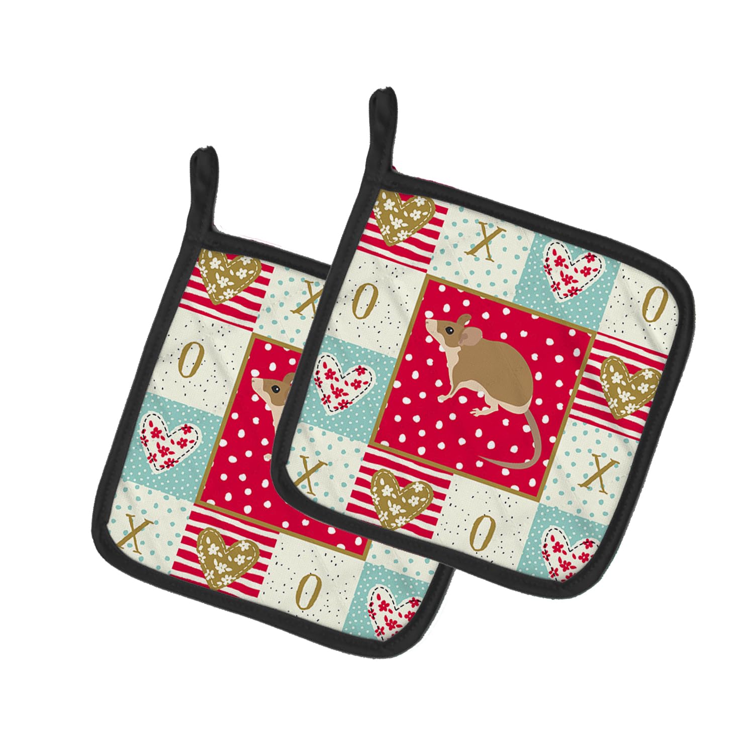 Spiny Mouse Love Pair of Pot Holders