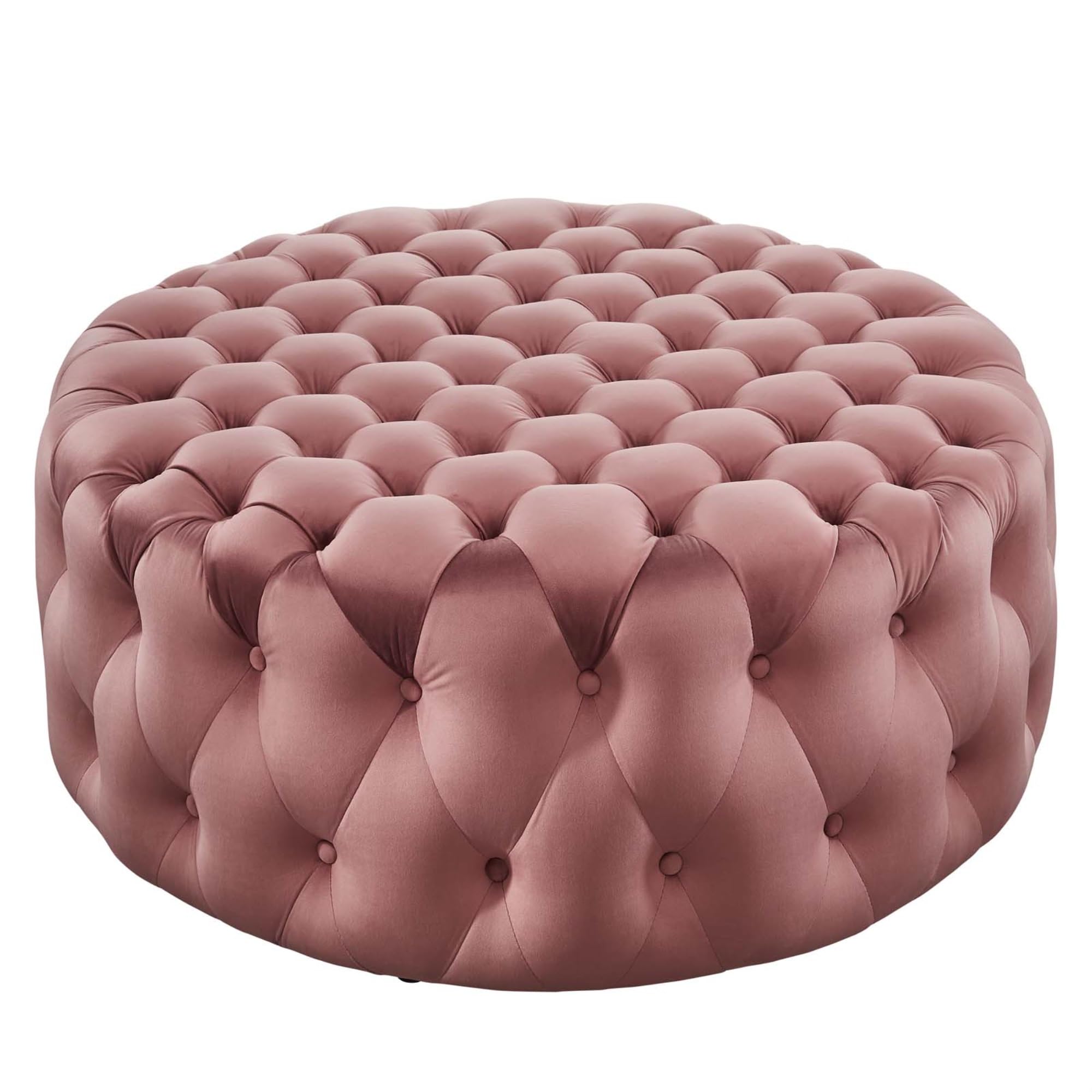 Yardlio Exquisite Round Ottoman: Stain-Resistant Velvet, Soft, Durable & Versatile