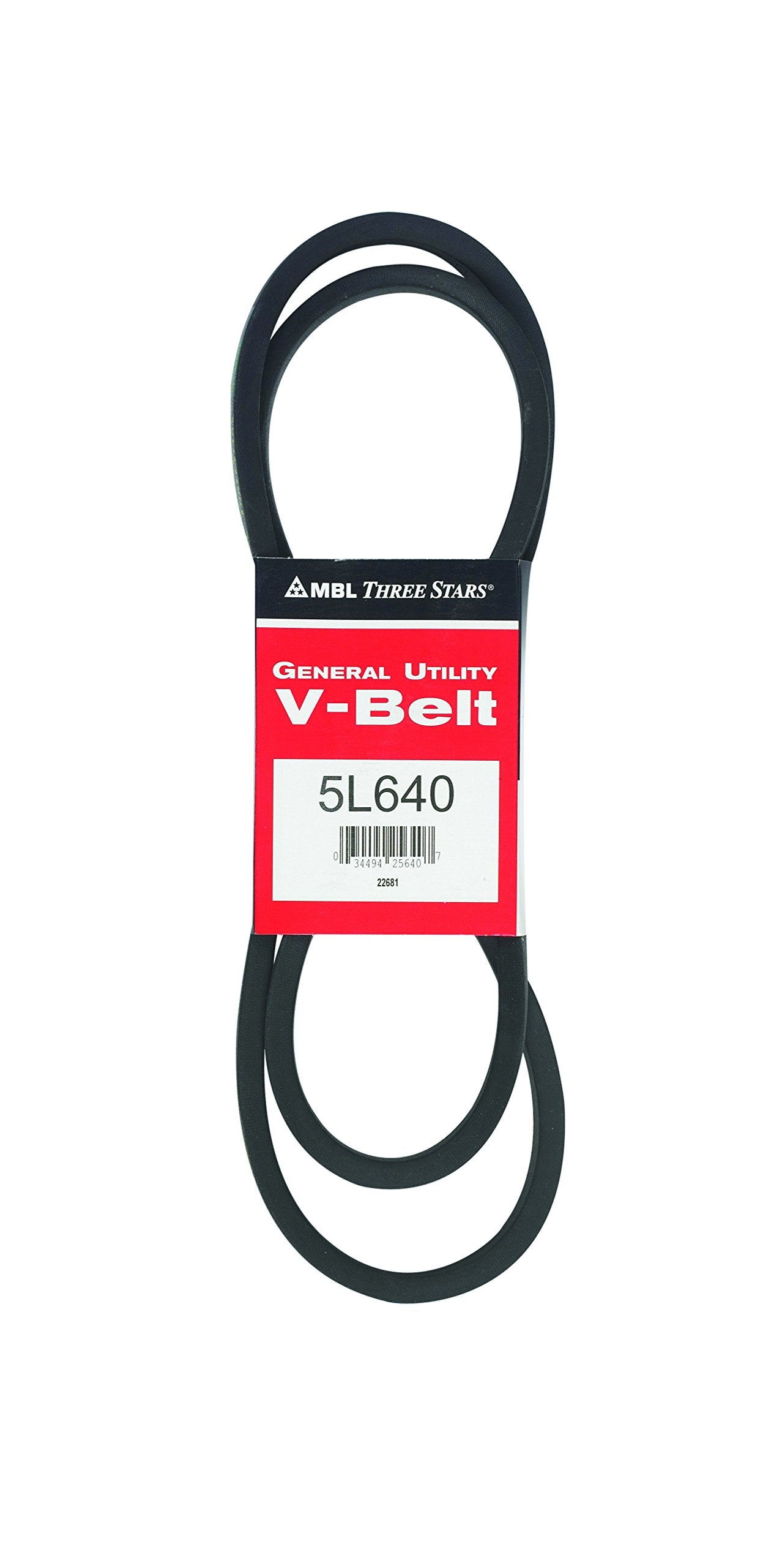 Mbl 5L640 (3640) Fractional Horsepower V-Belt, 5L Section, 2132 Width, 38 Height, 64 Length, Rubber