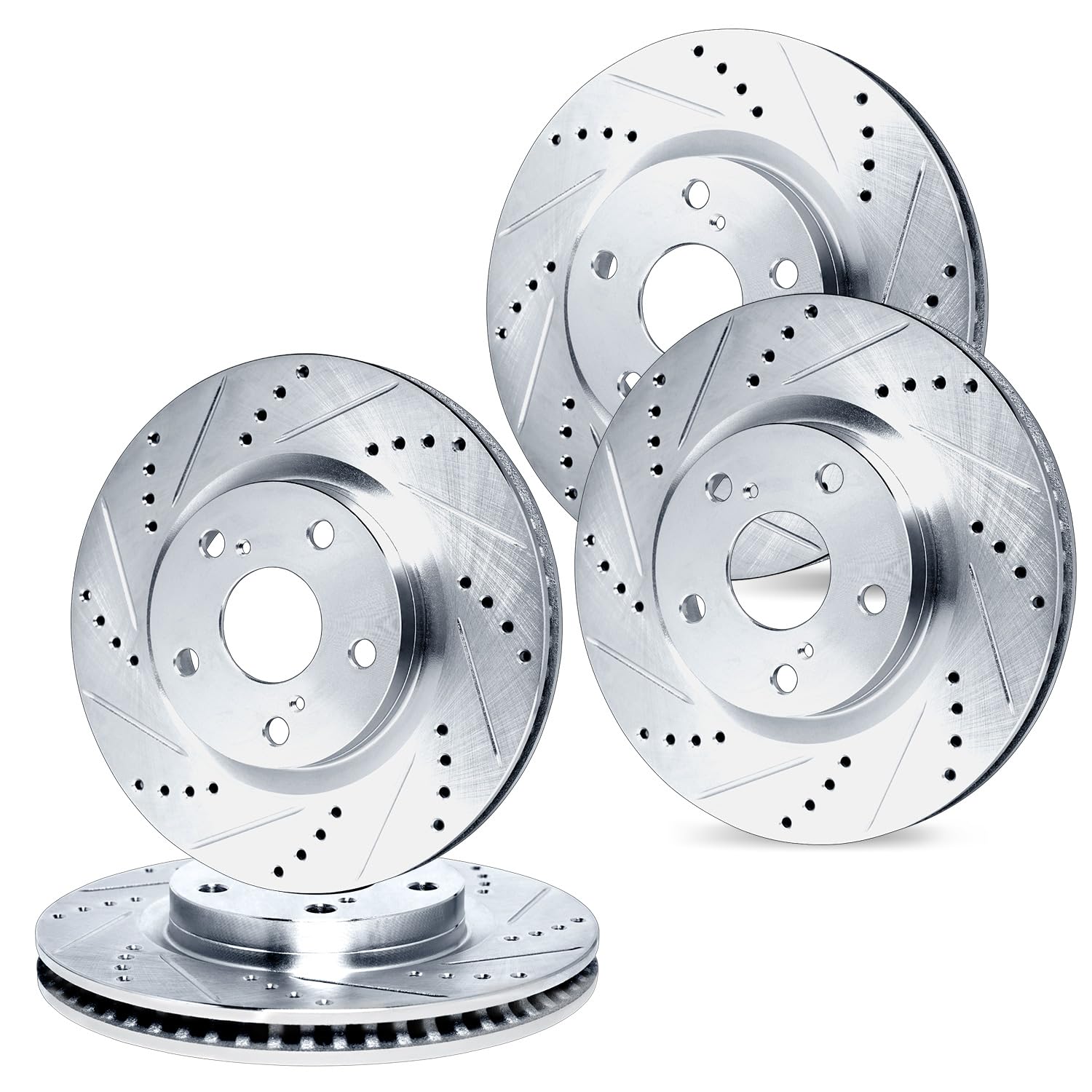 R1 Concepts Drilled and Slotted Silver Disc Brake Rotor Set WGPN2-54133