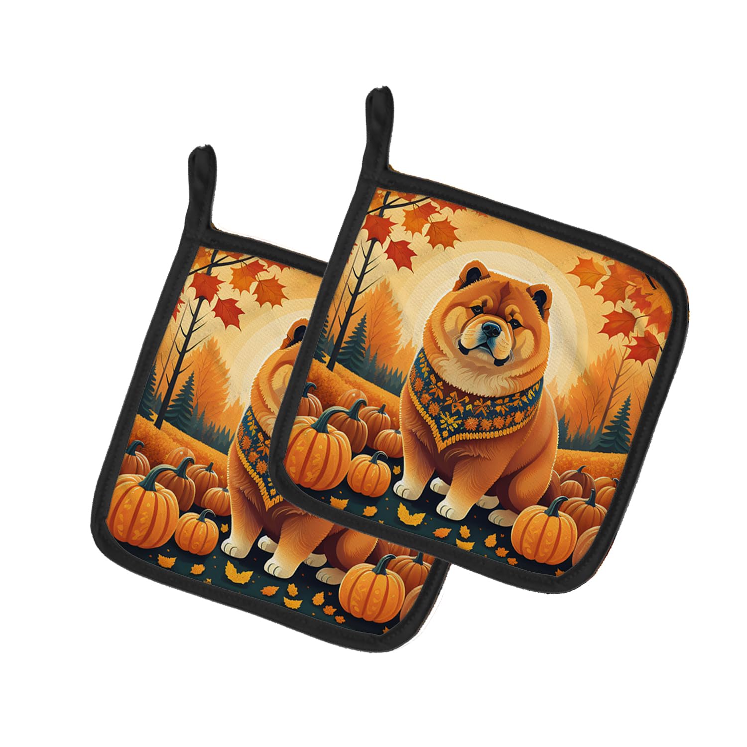 Chow Chow Fall Pair of Pot Holders