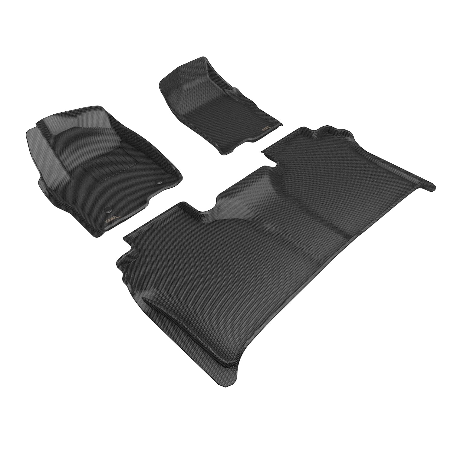 3D MAXpider Compatible with CHEVROLET SILVERADO 1500 CREW CAB 2019-2026 / 2500HD / 3500HD 2020-2026 BUCKET SEATS, KAGU BLACK R1 R2 (VINYL FLOOR, W/CARPETED STORAGE)
