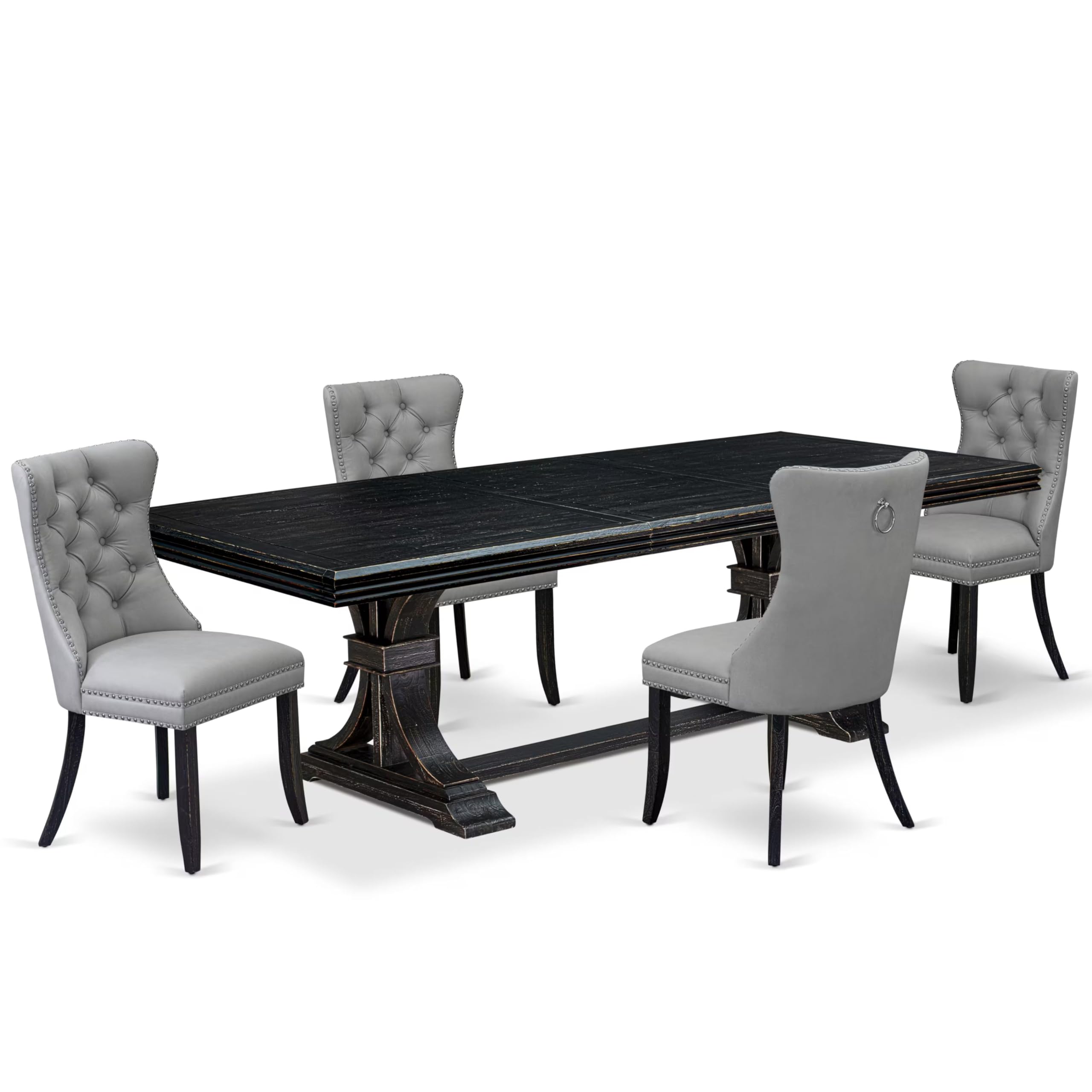 5 piece dining table set a dining table and 4 Faux Leather dining Chairs
