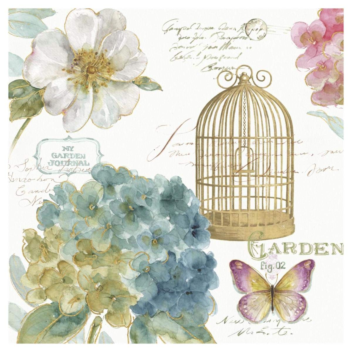 Rainbow Seeds Floral Birdcage III -Paper Art-42x42”