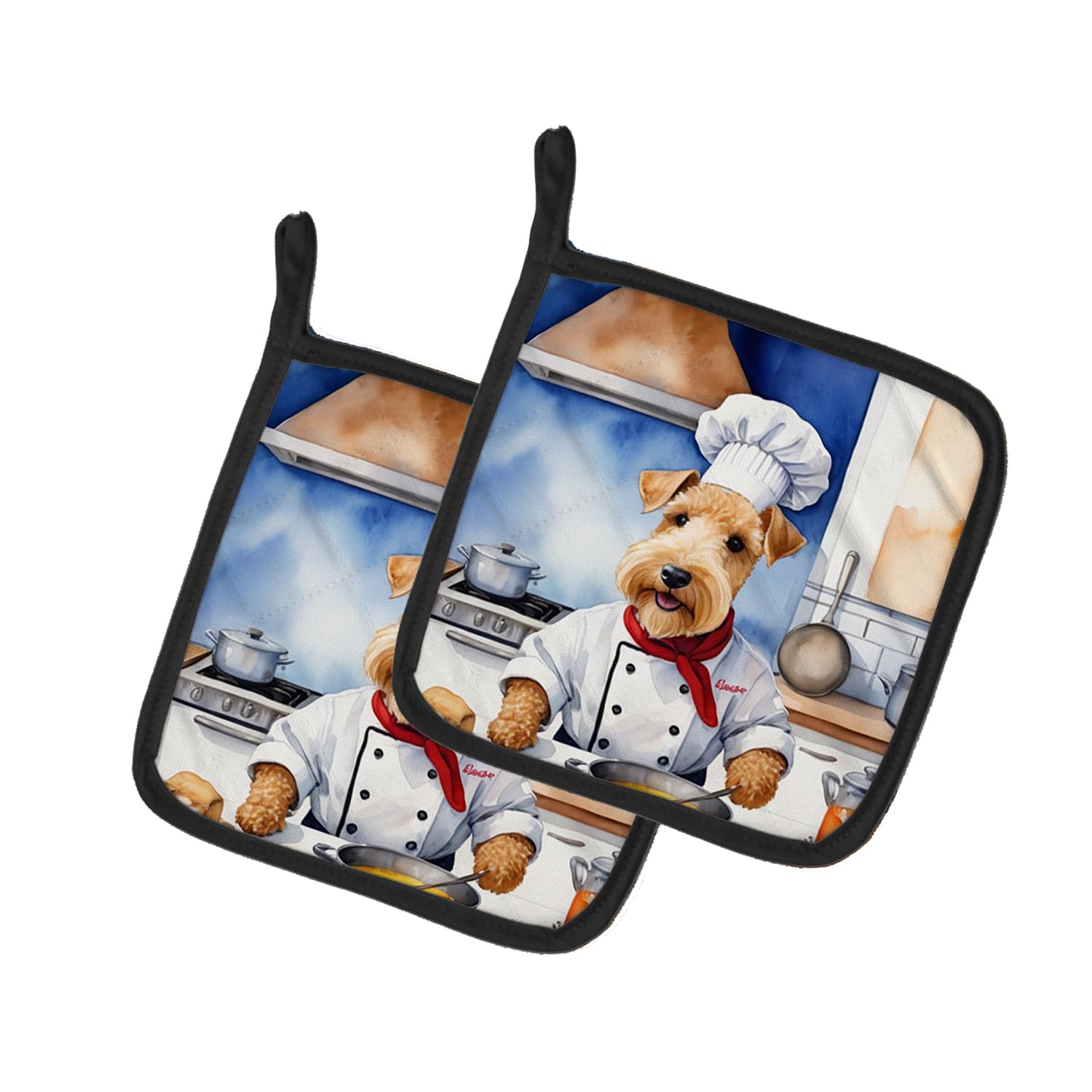 Lakeland Terrier The Chef Pair of Pot Holders