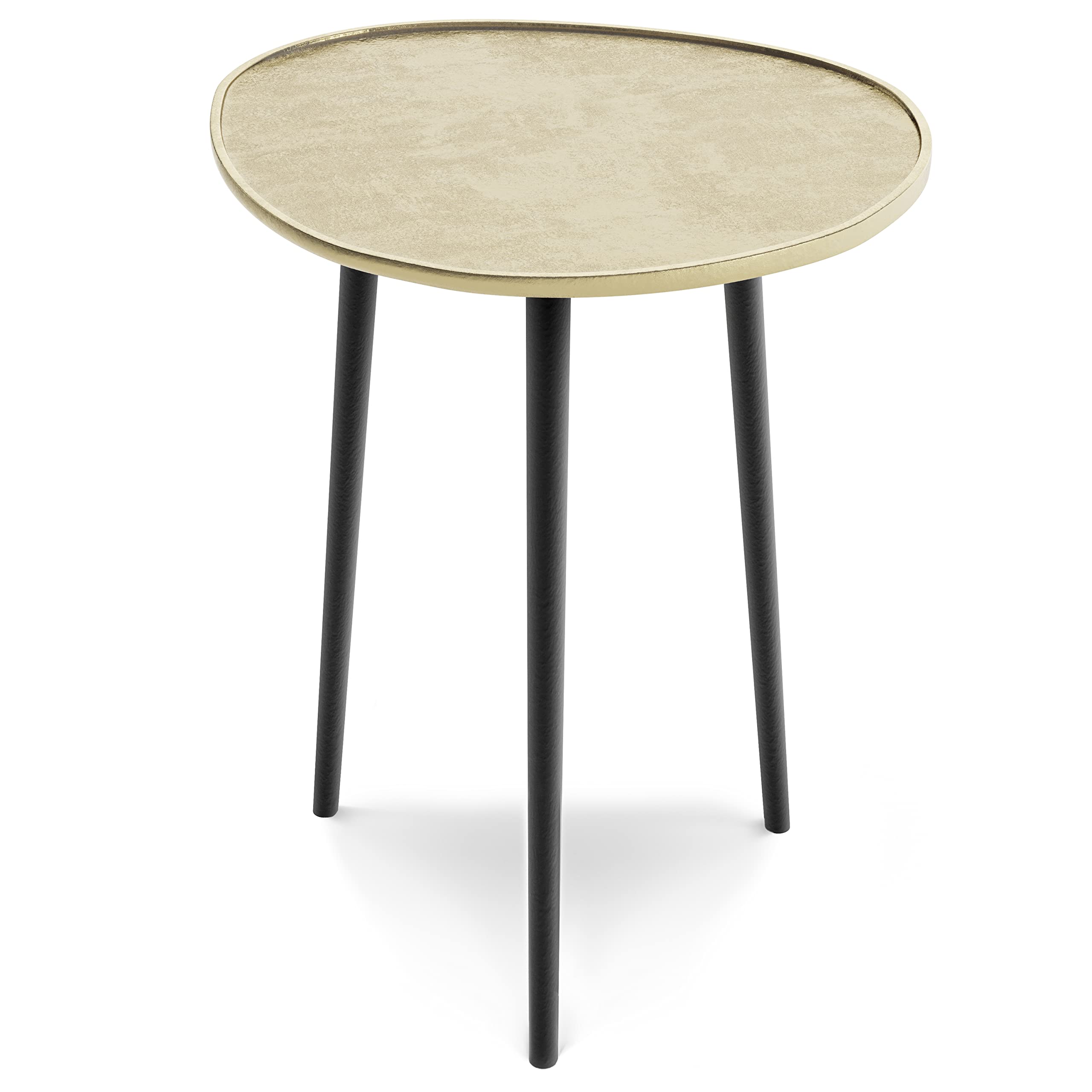 Simplihome Tanner Mid Century Modern 19 Inch Wide Metal Side Table In Gold, For The Living Room And Bedroom