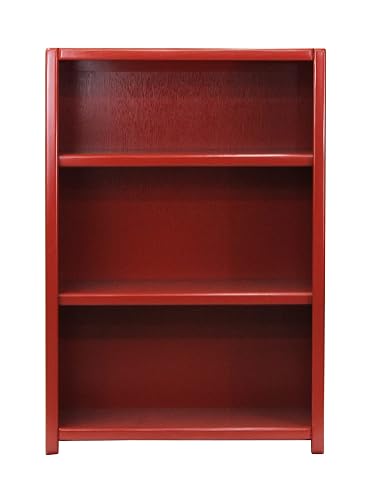 Poplar 48 Contemp. Bookcase in Burnt Red