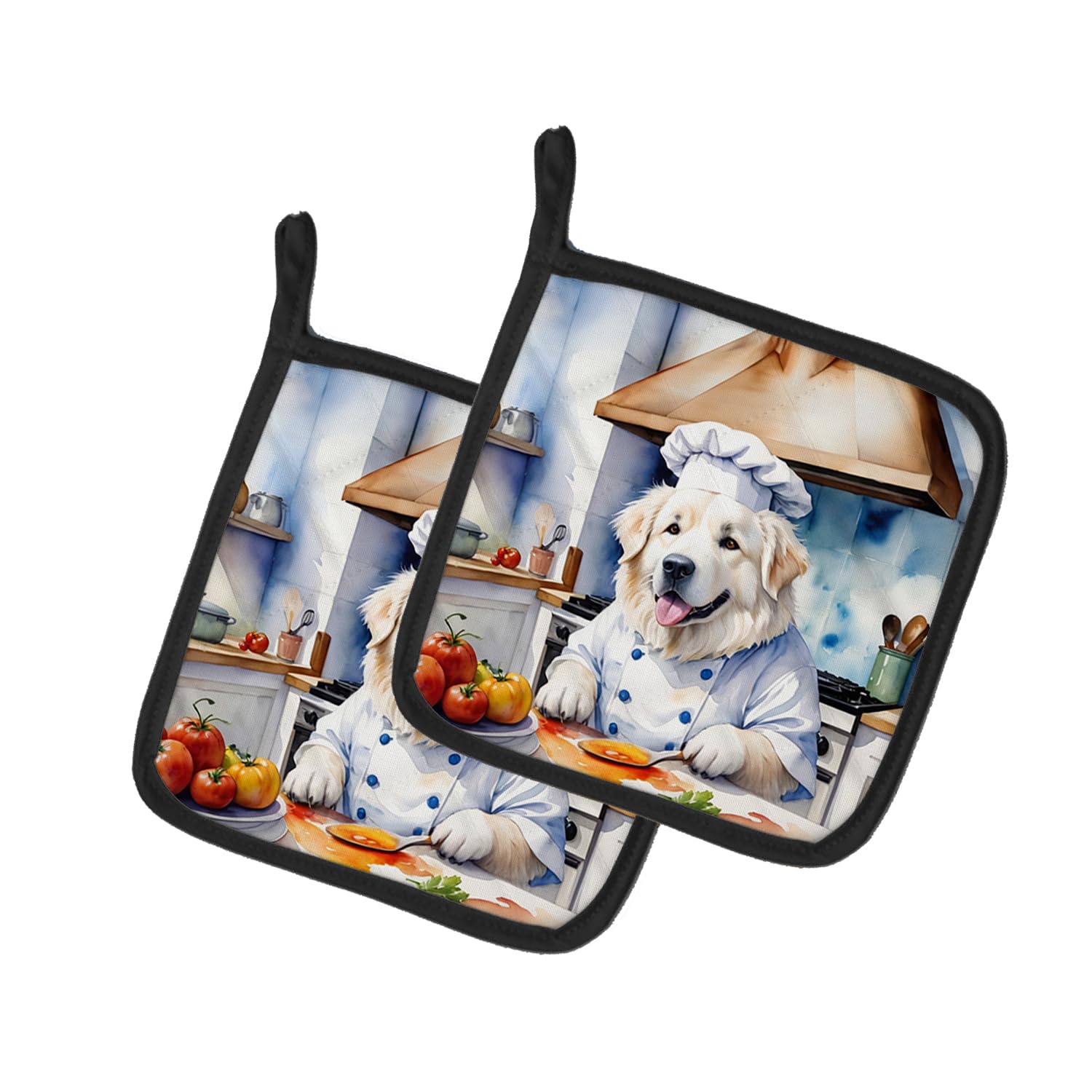 Great Pyrenees The Chef Pair of Pot Holders