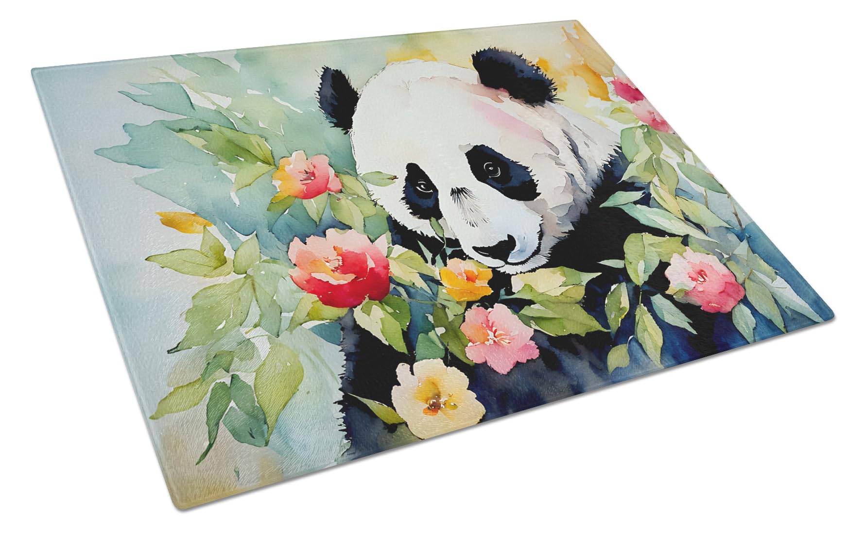 Carolines Treasures DAC2968LCB Panda Glass Cutting Board Large Decorative Tempered Glass Kitchen Cutting and Serving Board Large Size Chopping Board