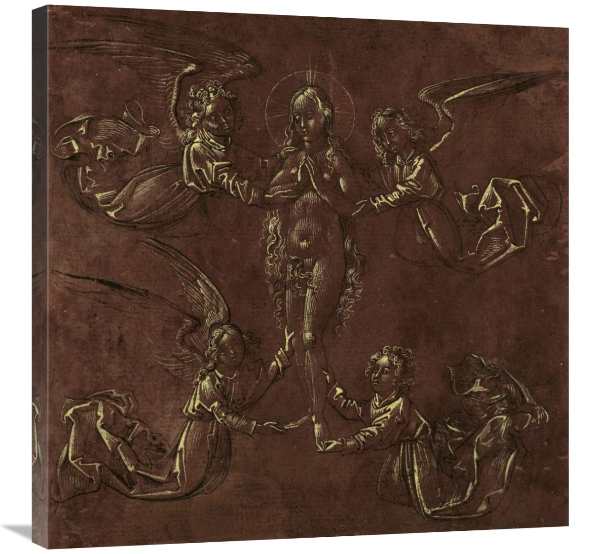 Mary Magdalen Transported by Four Angels-Canvas Art-30x30”