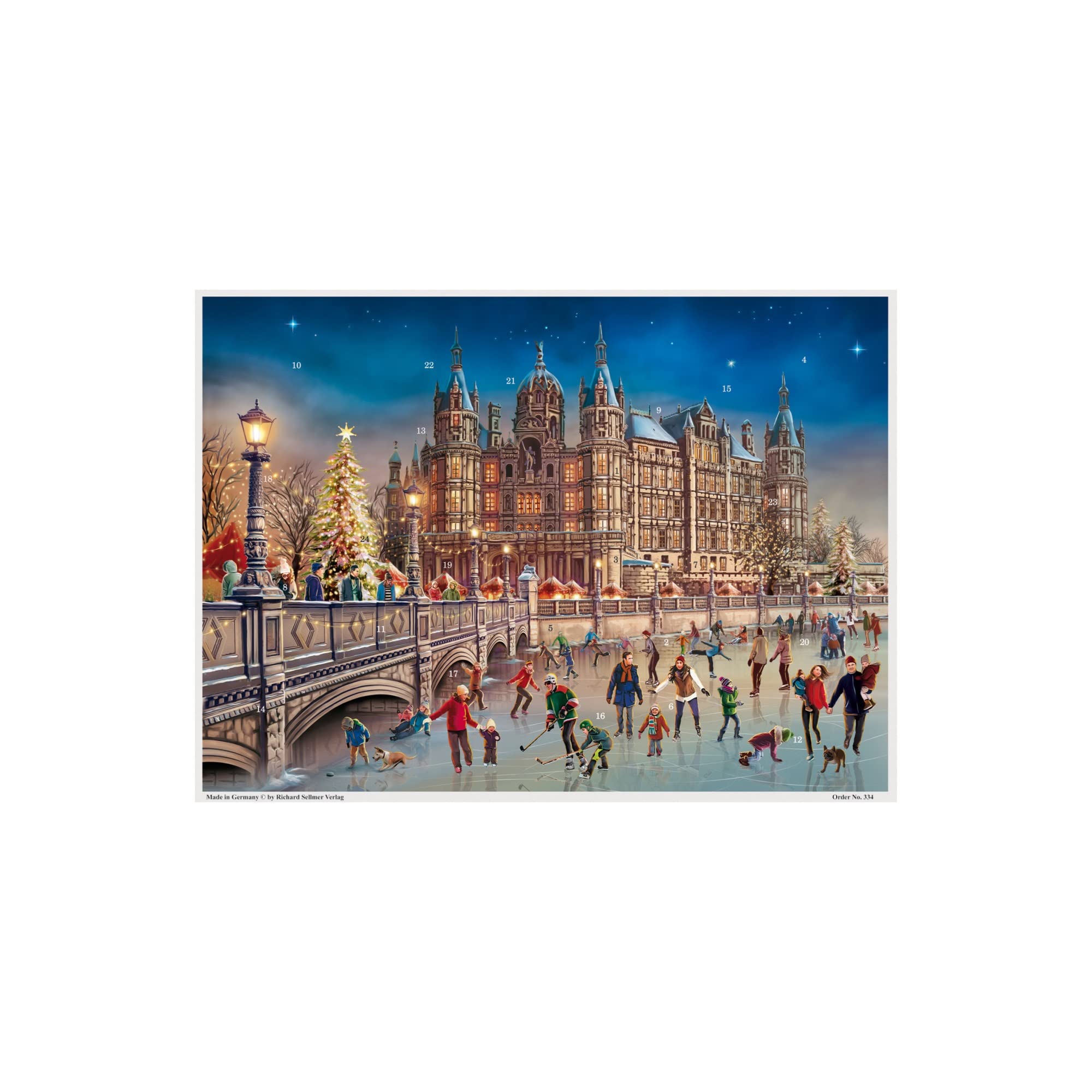 ADV334 - Sellmer Advent - Schweriner Castle (Large) - 11.25H x 16.75?? x .1??
