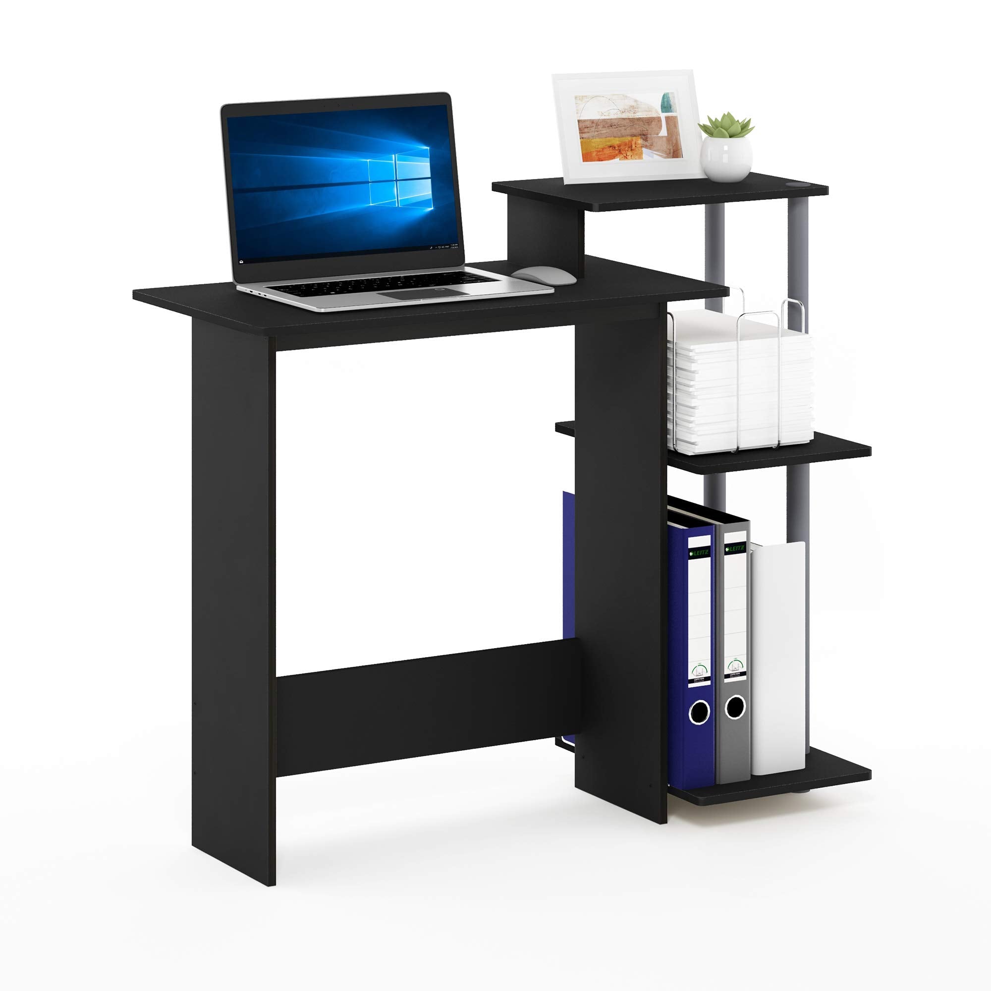 Furinno 11192BK/GY Efficient Home Laptop Notebook Computer Desk ,Black/Grey