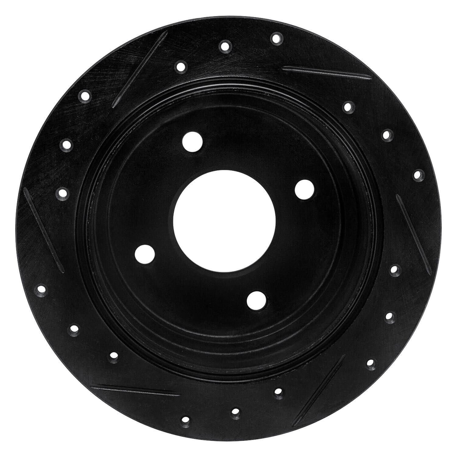 R1 Concepts Brake Rotor Drilled and Slotted Black ECB-68001R