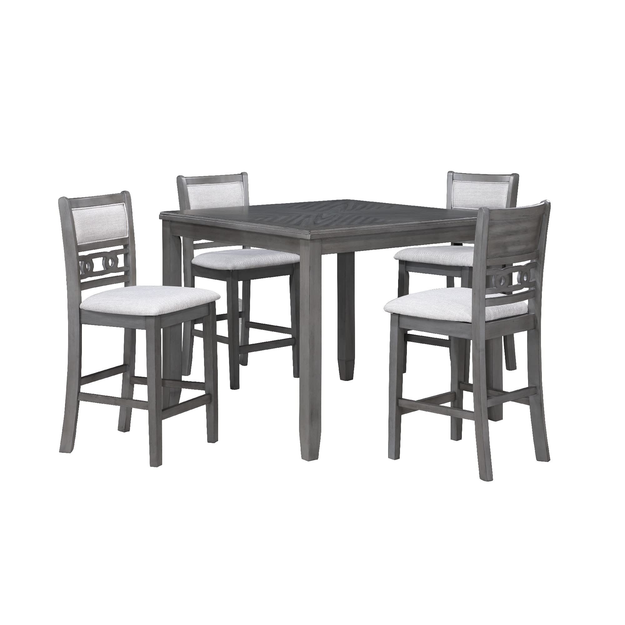 Gary 42 Inch 5 Piece Counter Table Set, Gray