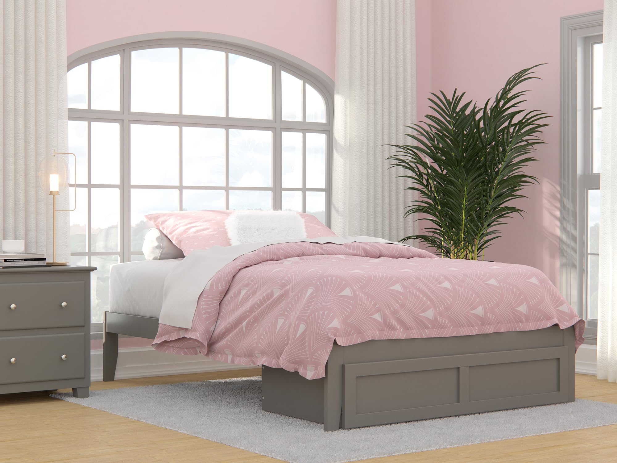 Colorado Full Bed with Foot Drawer and USB Turbo Charger in Grey