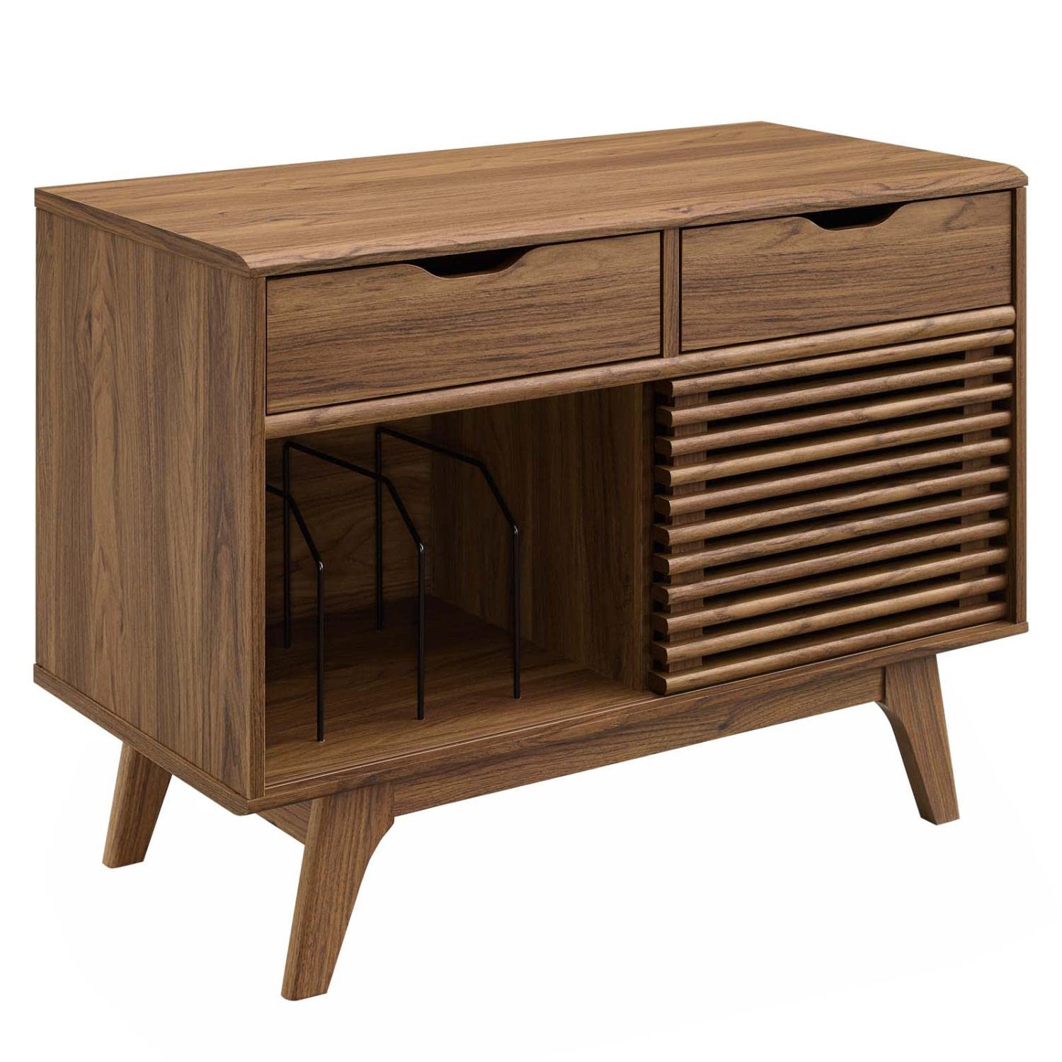 Render Vinyl Record Display Stand Walnut