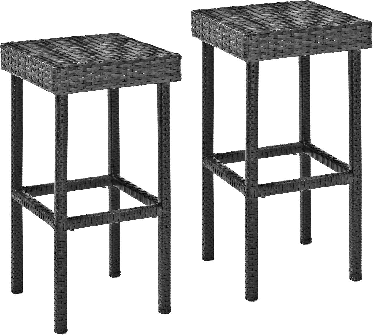 Palm Harbor Outdoor Wicker Bar Height Stool (Set Of 2) In Weathered Gray