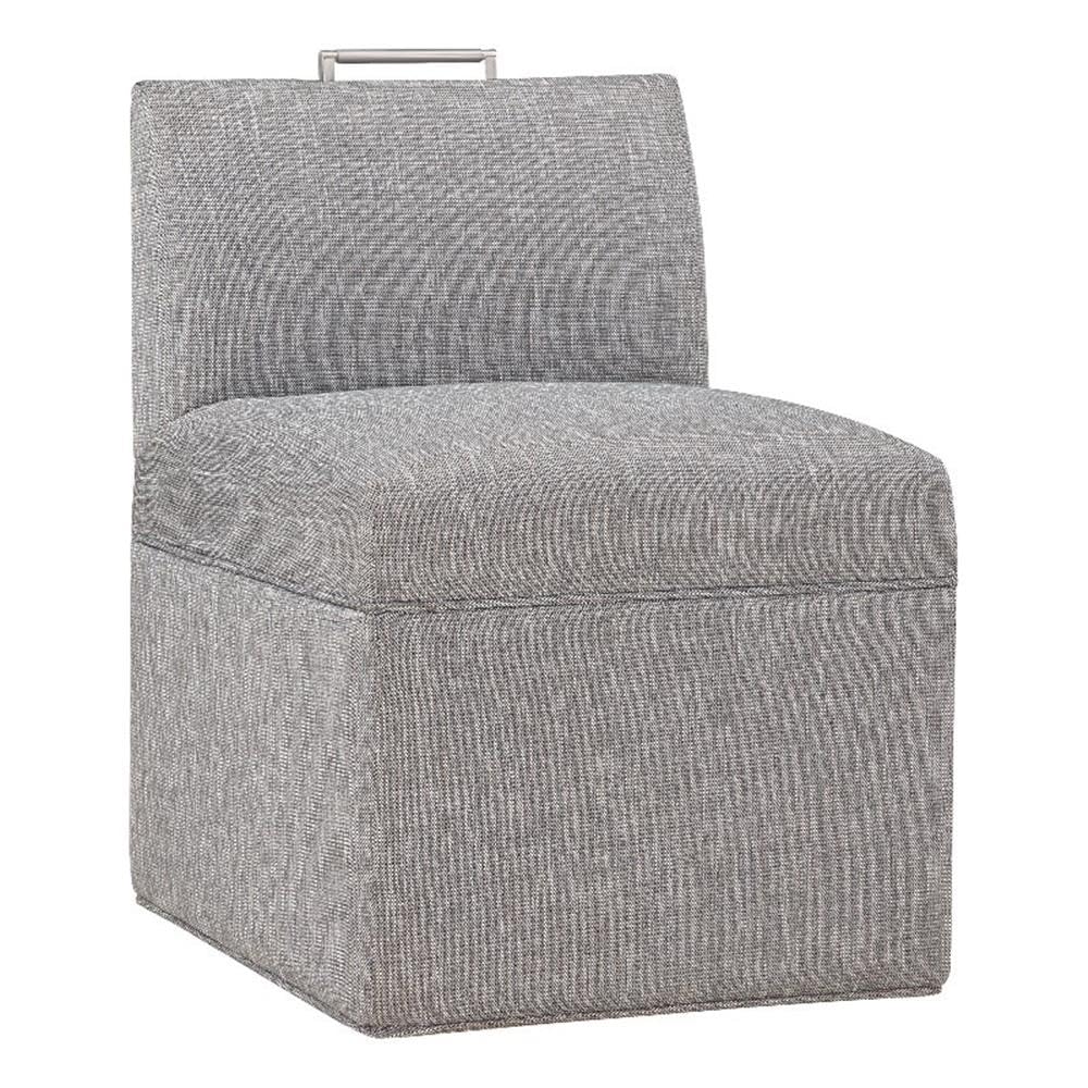 Delray Modern Upholstered Castered Chair in Ashen Grey