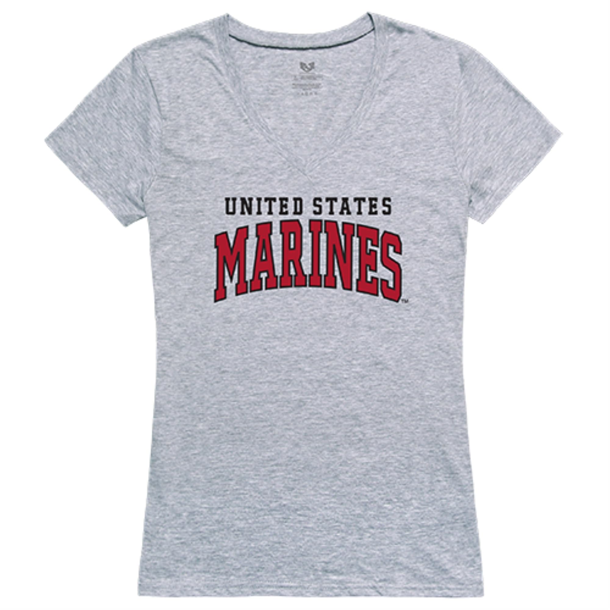 Graphic V-Neck,Marine Corps1, H.Grey, 2X
