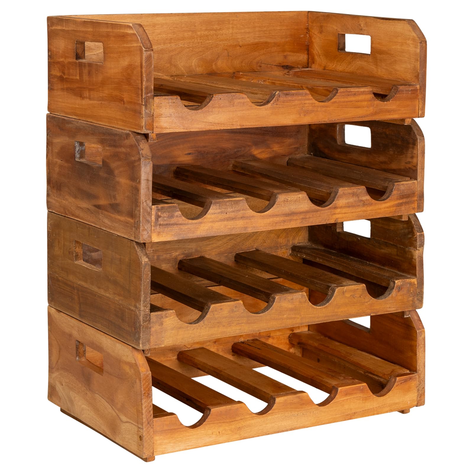 vidaXL Wine Racks 4 pcs for 16 Bottles Solid Reclaimed Wood