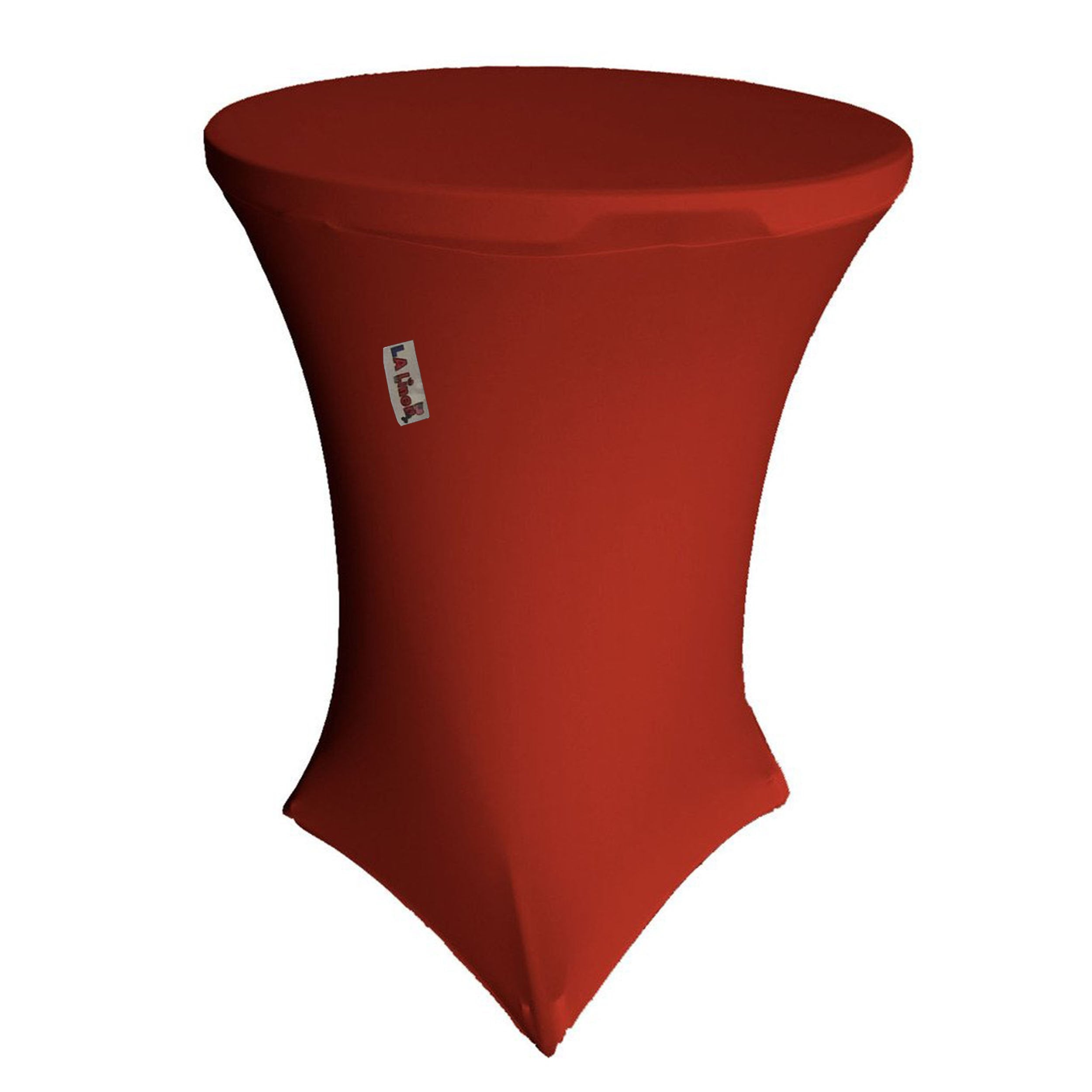 LA Linen Round Spandex Cover For Cocktail Highboy Table, 32-Inch Round 42-Inch High, Red