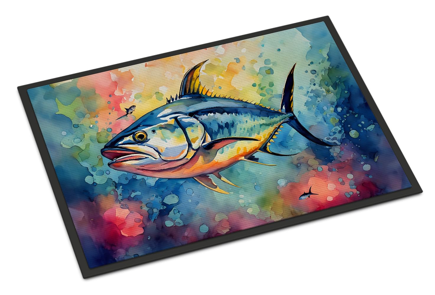Carolines Treasures DAC2843JMAT Yellowfin Tuna Doormat Front Door Mat Indoor Outdoor Rugs for Entryway, Non Slip Washable Low Pile, 24H X 36W