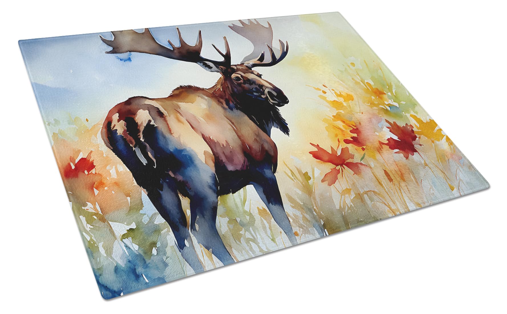 Carolines Treasures DAC2962LCB Moose Glass Cutting Board Large Decorative Tempered Glass Kitchen Cutting and Serving Board Large Size Chopping Board