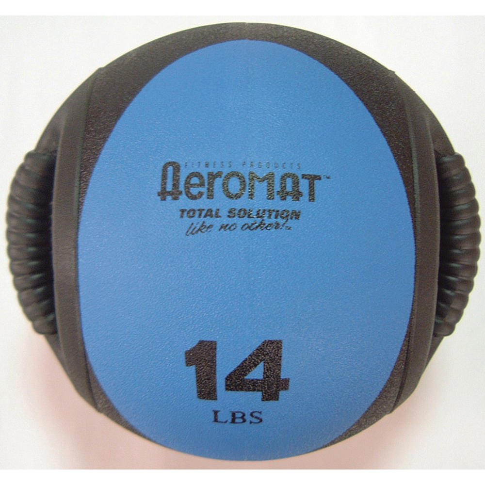 Dual Grip Power Med Ball 9 diameter 14 LB - Black/Blue