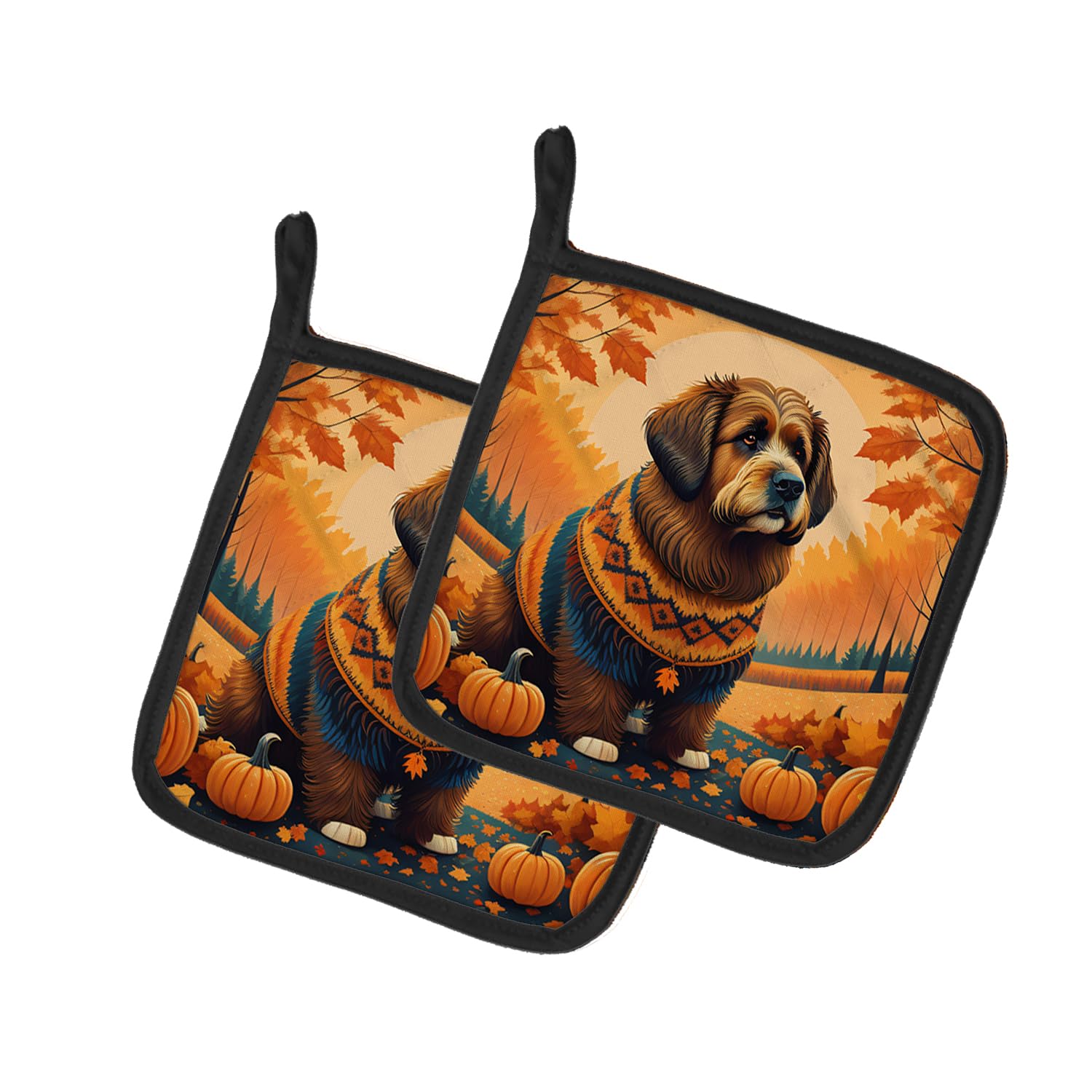 Briard Fall Pair of Pot Holders