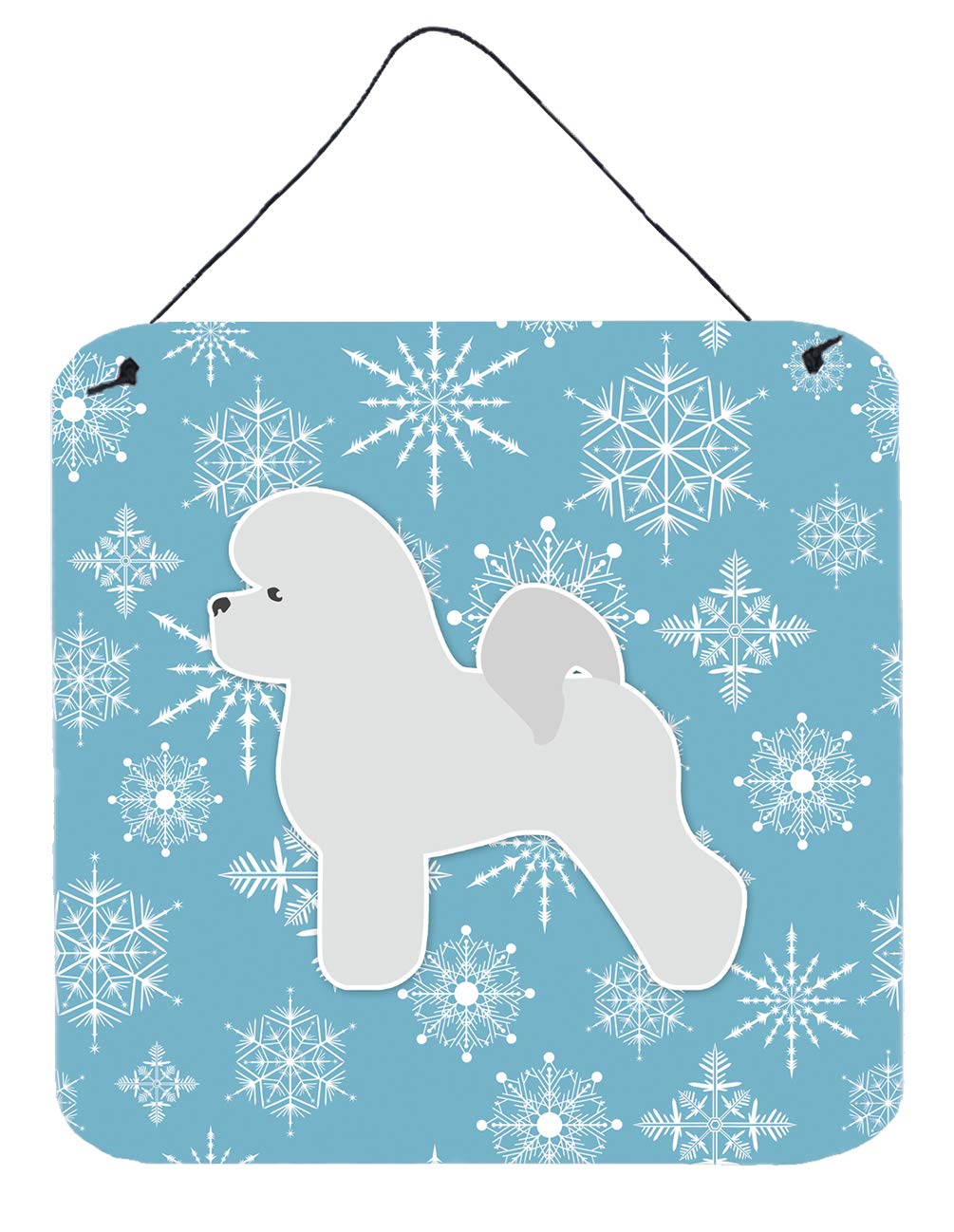 Winter Snowflake Design with Dog Art Wall or Door Hanging Prints