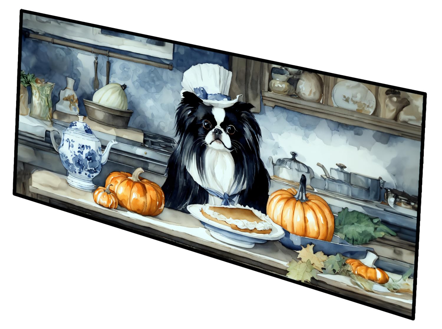 Carolines Treasures Japanese Chin Fall Kitchen Pumpkins Runner Mat 28x58 Front Door Mat Indoor Outdoor Rugs for Entryway Hallway Foyer Non Slip Washable Wide Doormat