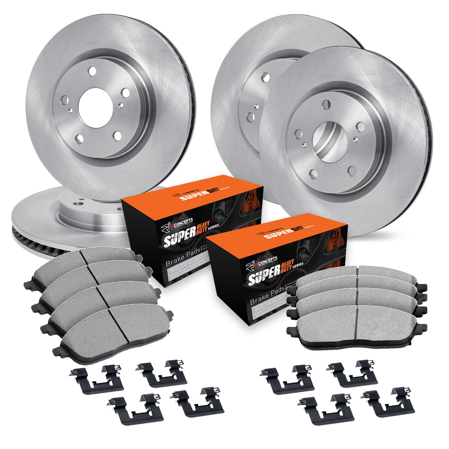 R1 Concepts Disc Brake Rotor Set with Super Duty Pads and Hardware WFXH2-48012
