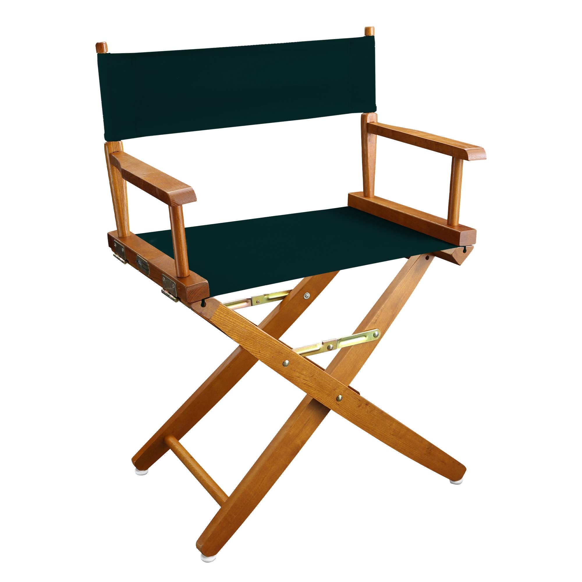 Extra-Wide Premium 18  Directors Chair Mission Oak Frame W/Hunter Green Color Cover