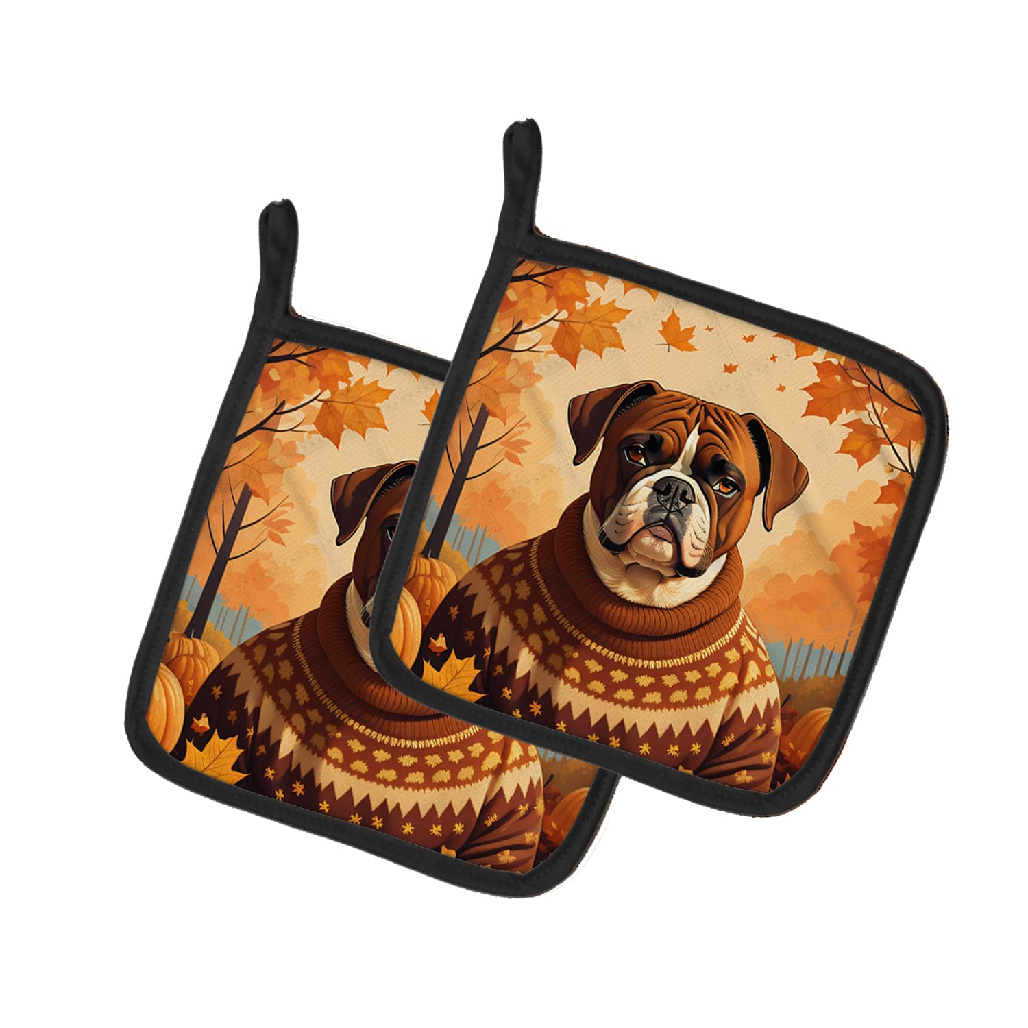 Boxer Fall Pair of Pot Holders