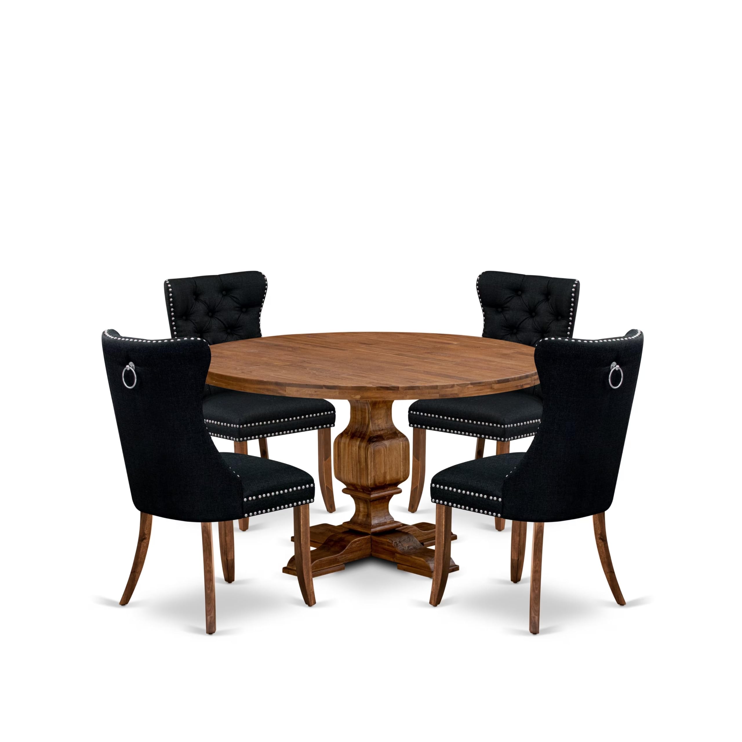 5-Piece Dining Table Set In Black Color