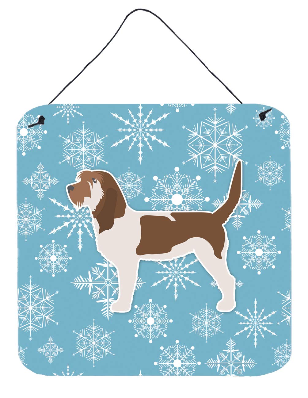 Winter Snowflake Design with Dog Art Wall or Door Hanging Prints