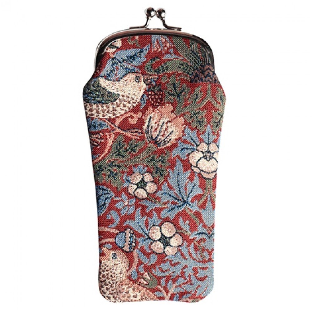 William Morris Strawberry Thief Red Glasses Sunglasses Pouch Case