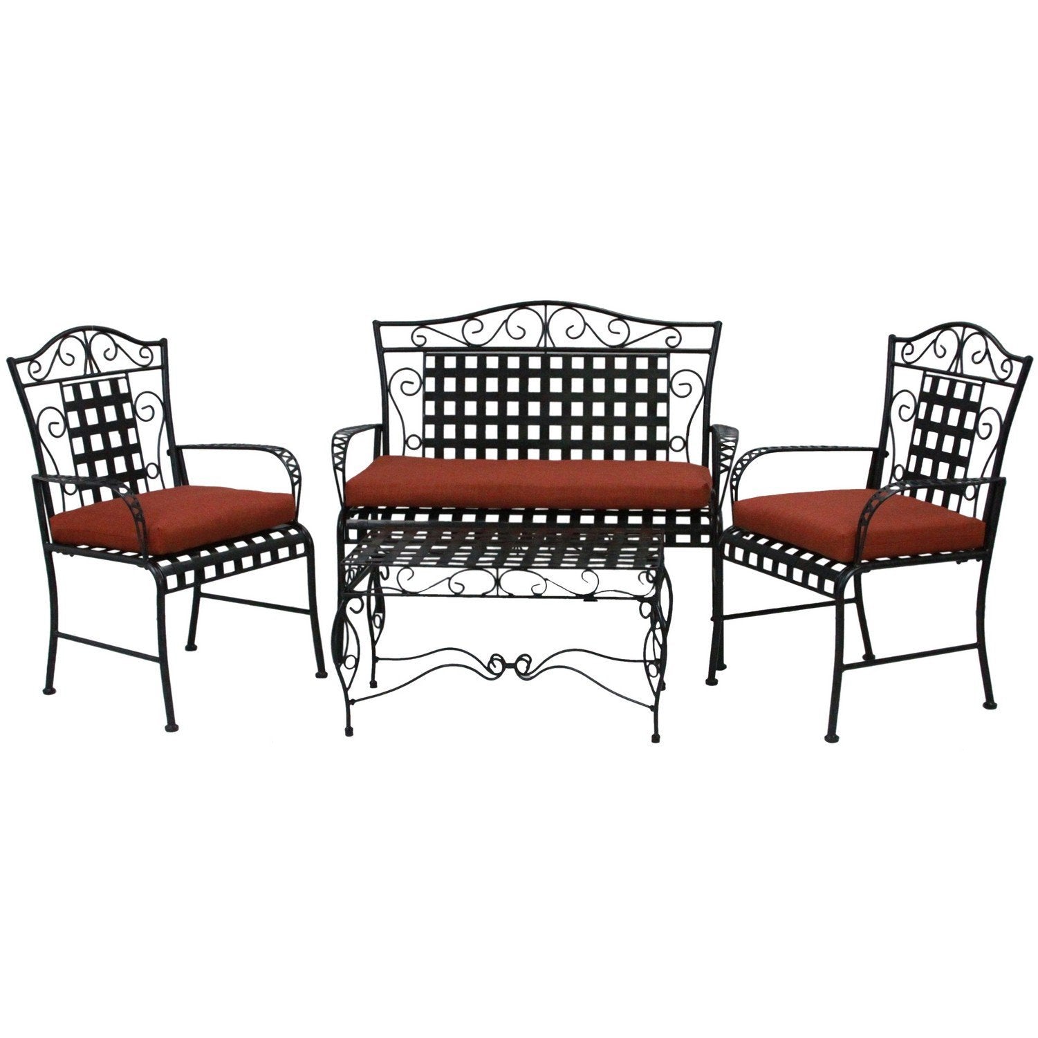 Set of Three Outdoor Spun Polyester Settee Cushion Set - Cinnamon