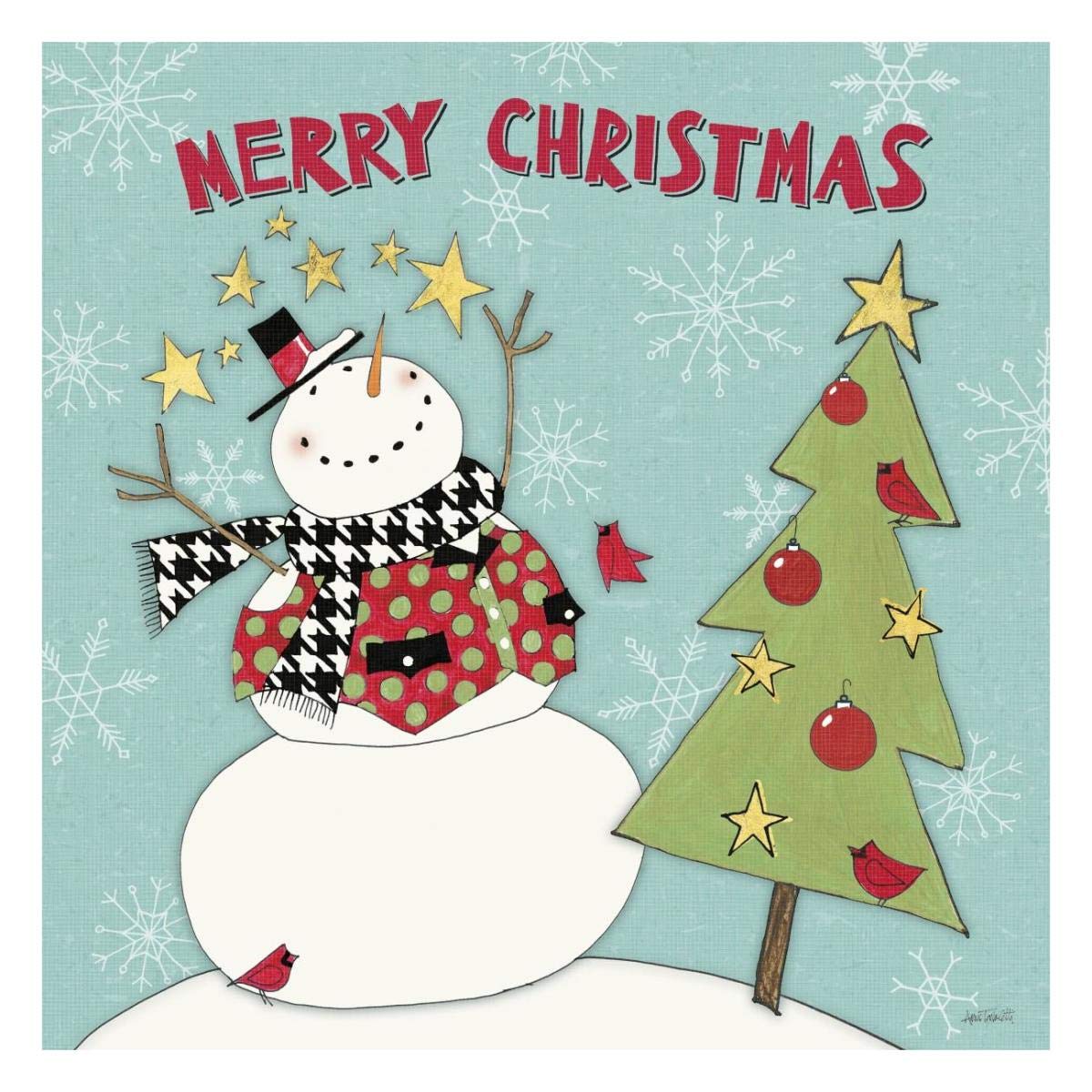 Snowman Sentiments IV -Paper Art-26x26”