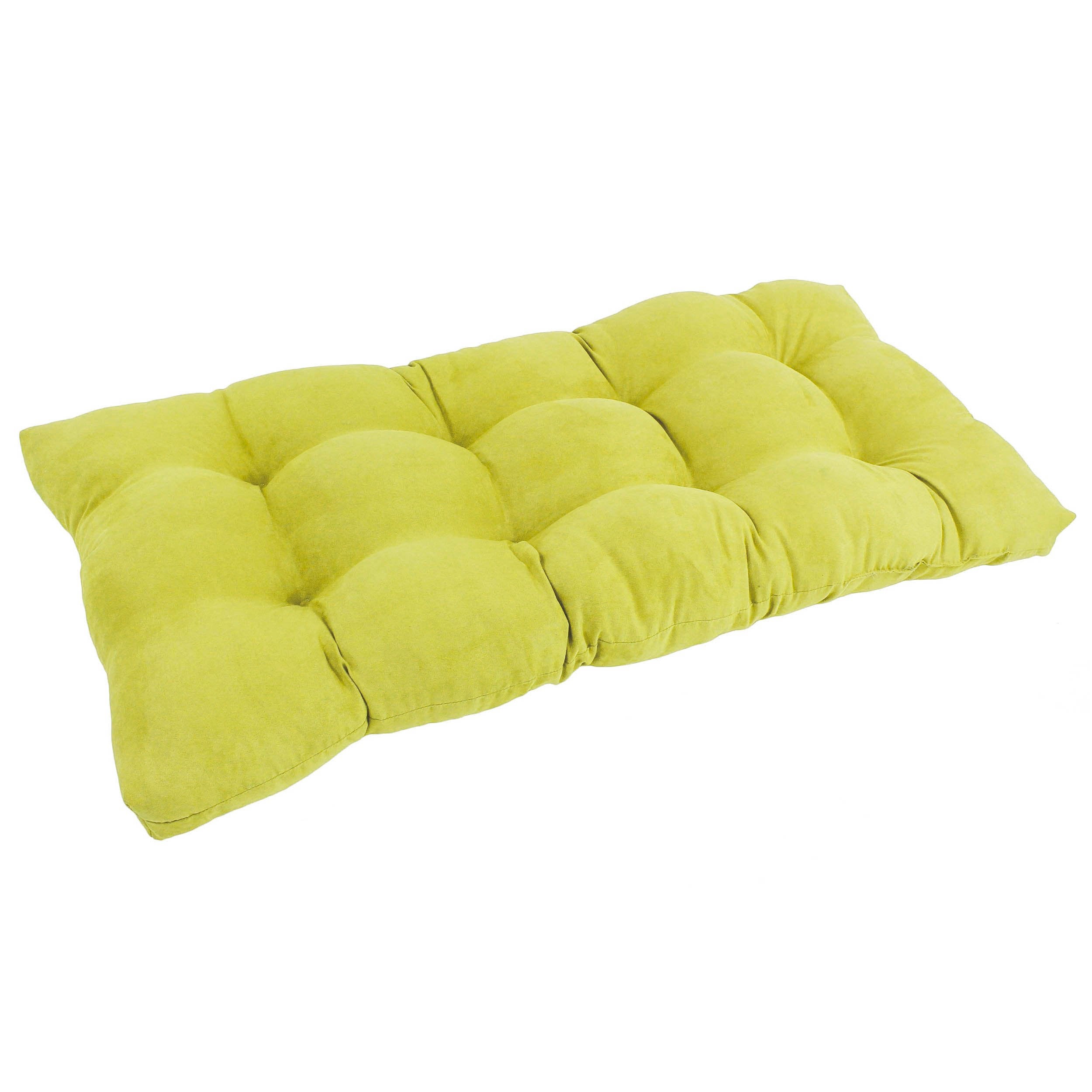 42-inch by 19-inch Squared Micro Suede Tufted Loveseat Cushion - Mojito Lime