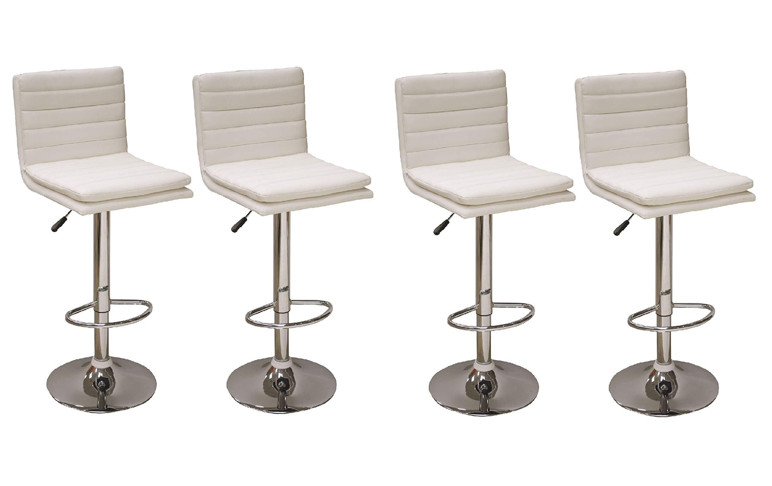 AmeriHome Modern Ripple Back Bar Stool - 2 Piece per set, White (Set of 2)