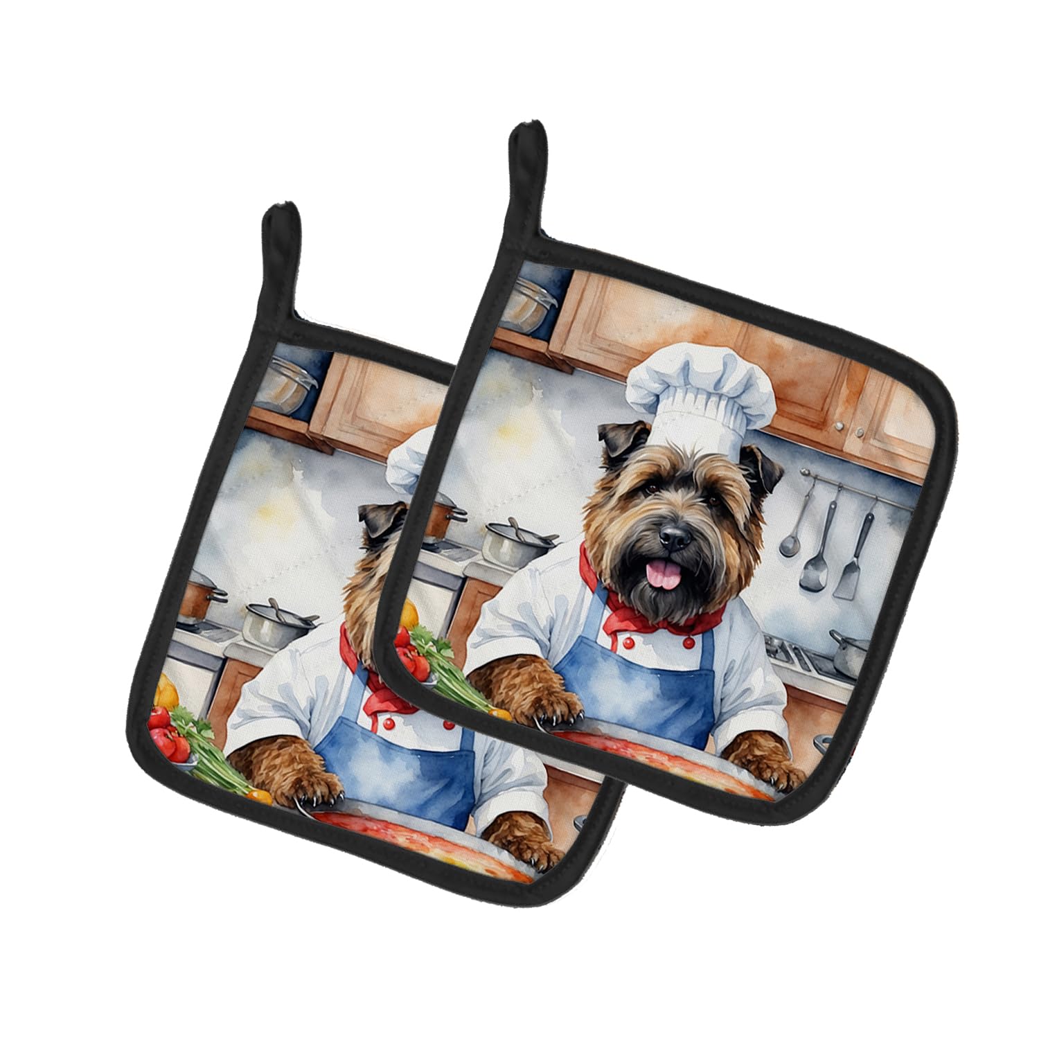 Bouvier des Flandres The Chef Pair of Pot Holders