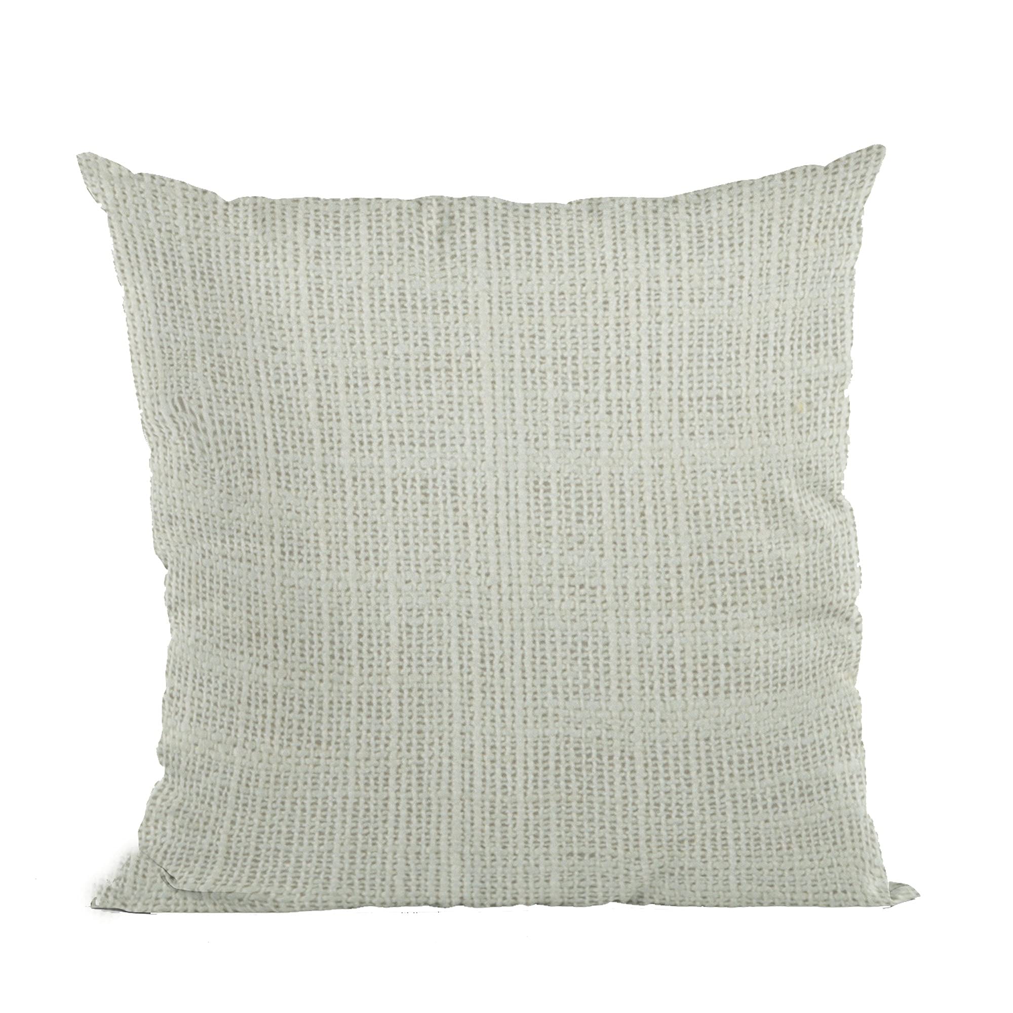 Plutus White Wall Textured Solid, With Open Weave. Luxury Throw Pillow - Double sided  20 x 26 Standard