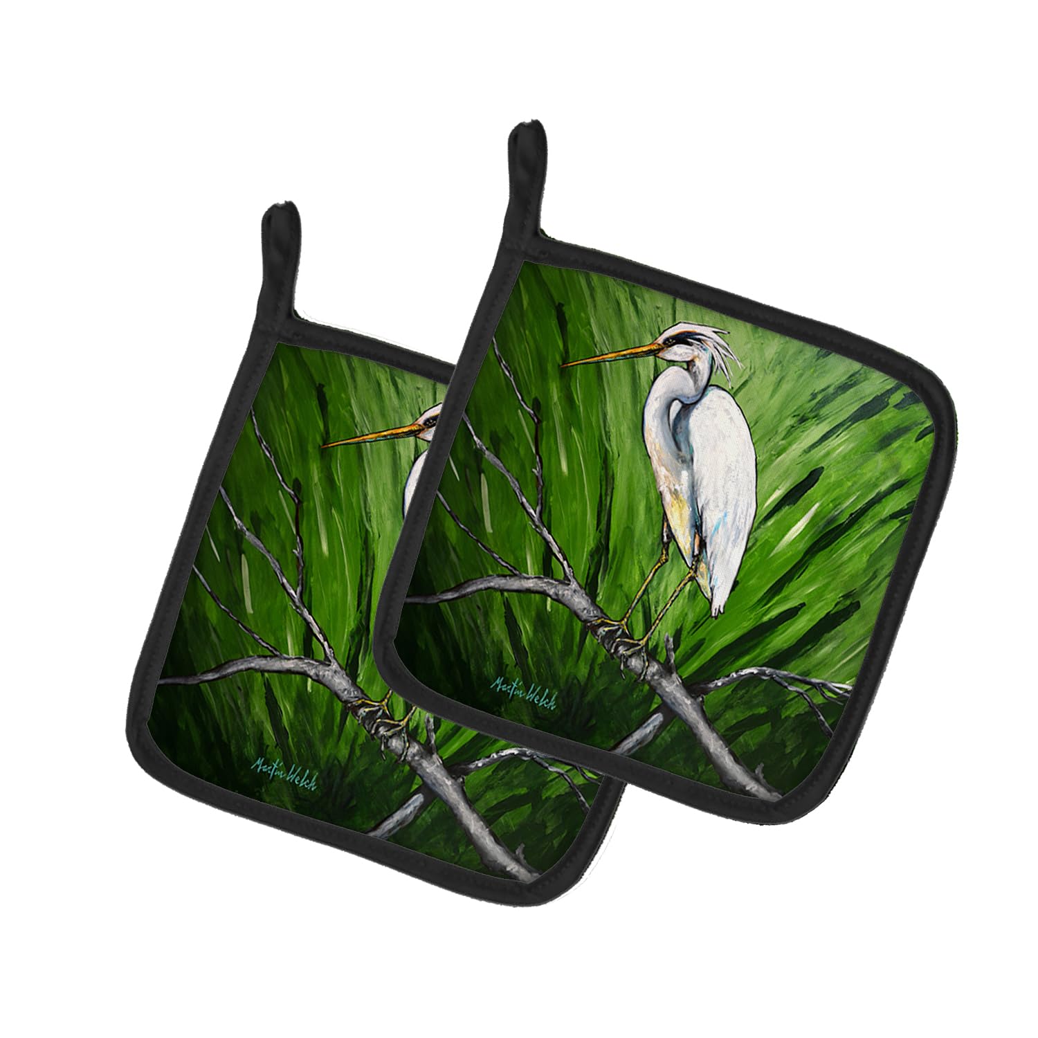 Heron On A Limb Pair of Pot Holders