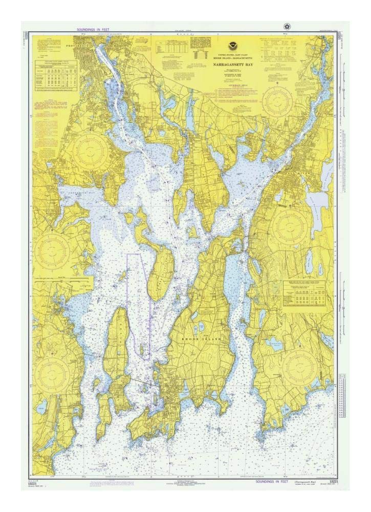 Nautical Chart - Narragansett Bay ca. 1975-Paper Art-17x24”