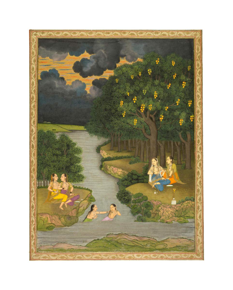Women enjoying the river at the forests edge, c. 1765 -Paper Art-14.121x18”